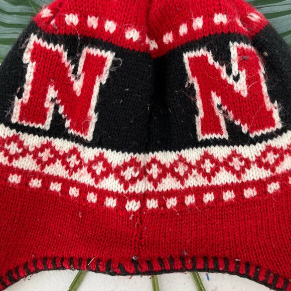 Forty Seven Brand 47 Nebraska Huskers Pom Ear Flap Embroidered Nordic Knit Hat - Picture 9 of 10